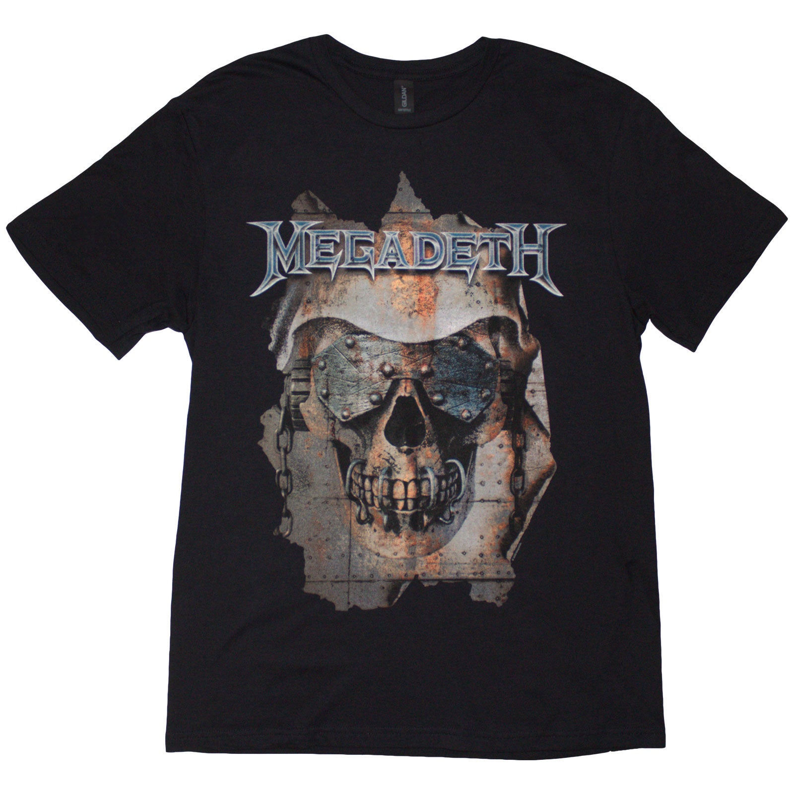 Megadeth Unisex T-Shirt: Youthanasia Ripped Thru (Black) (Back Print)