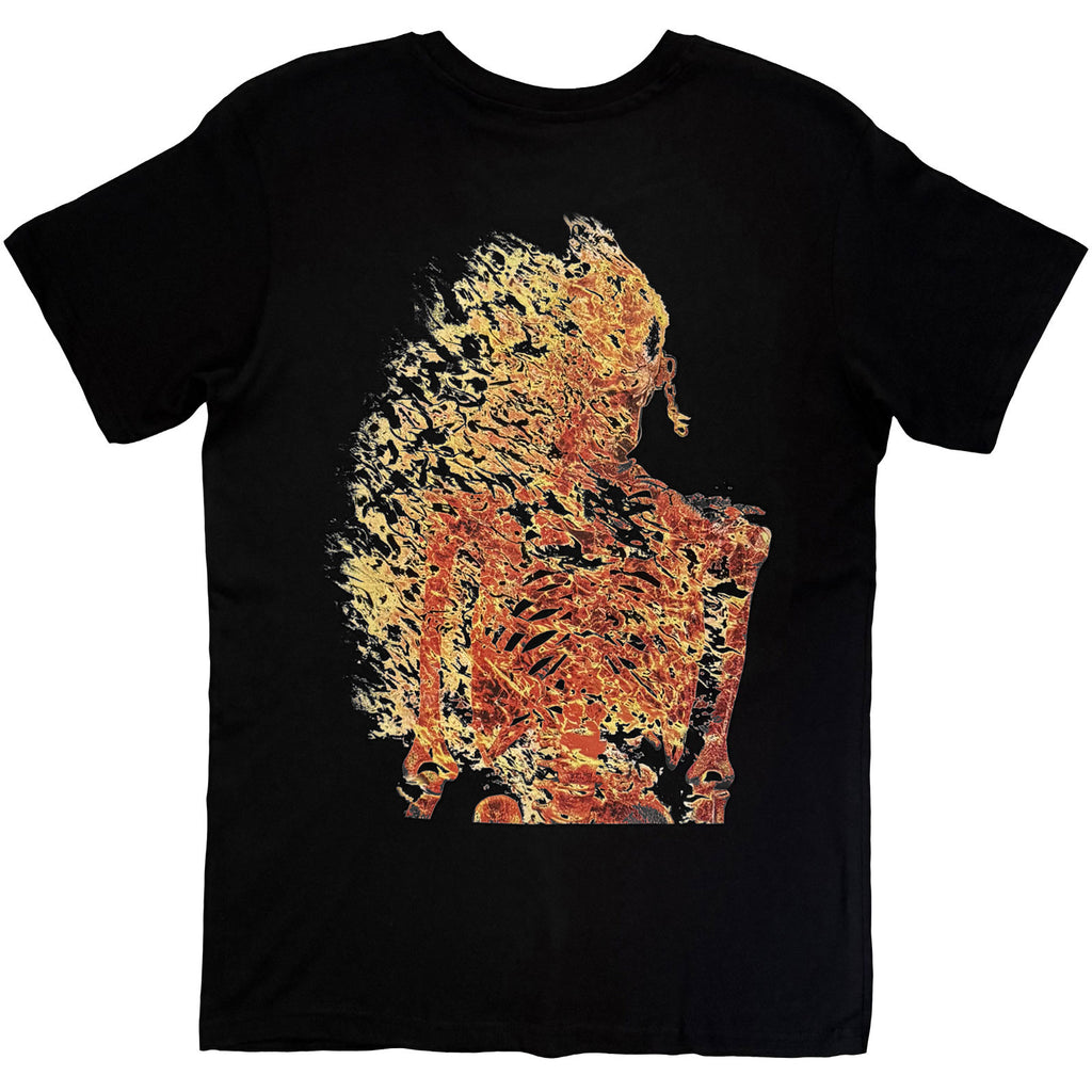 Megadeth Unisex T-Shirt: White Album Vic Flame (Black) (Back Print)