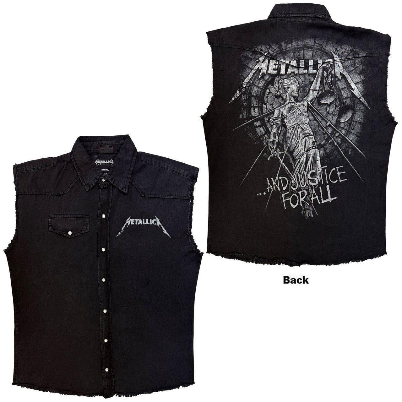 Metallica: Stoned Justice Sleeveless Worker Shirt (Black)