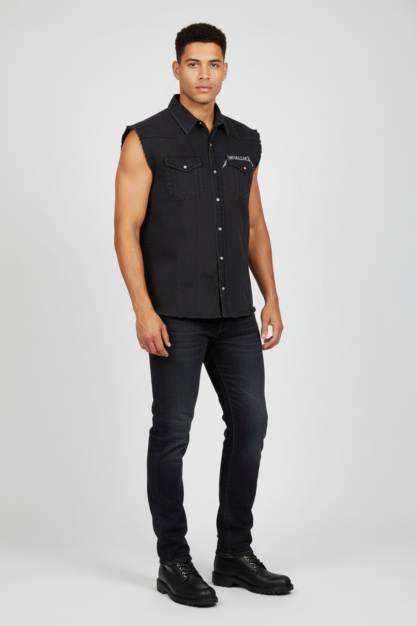 Metallica: Stoned Justice Sleeveless Worker Shirt (Black)