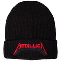 Metallica Unisex Beanie Hat: Red Logo Shadow (Black)