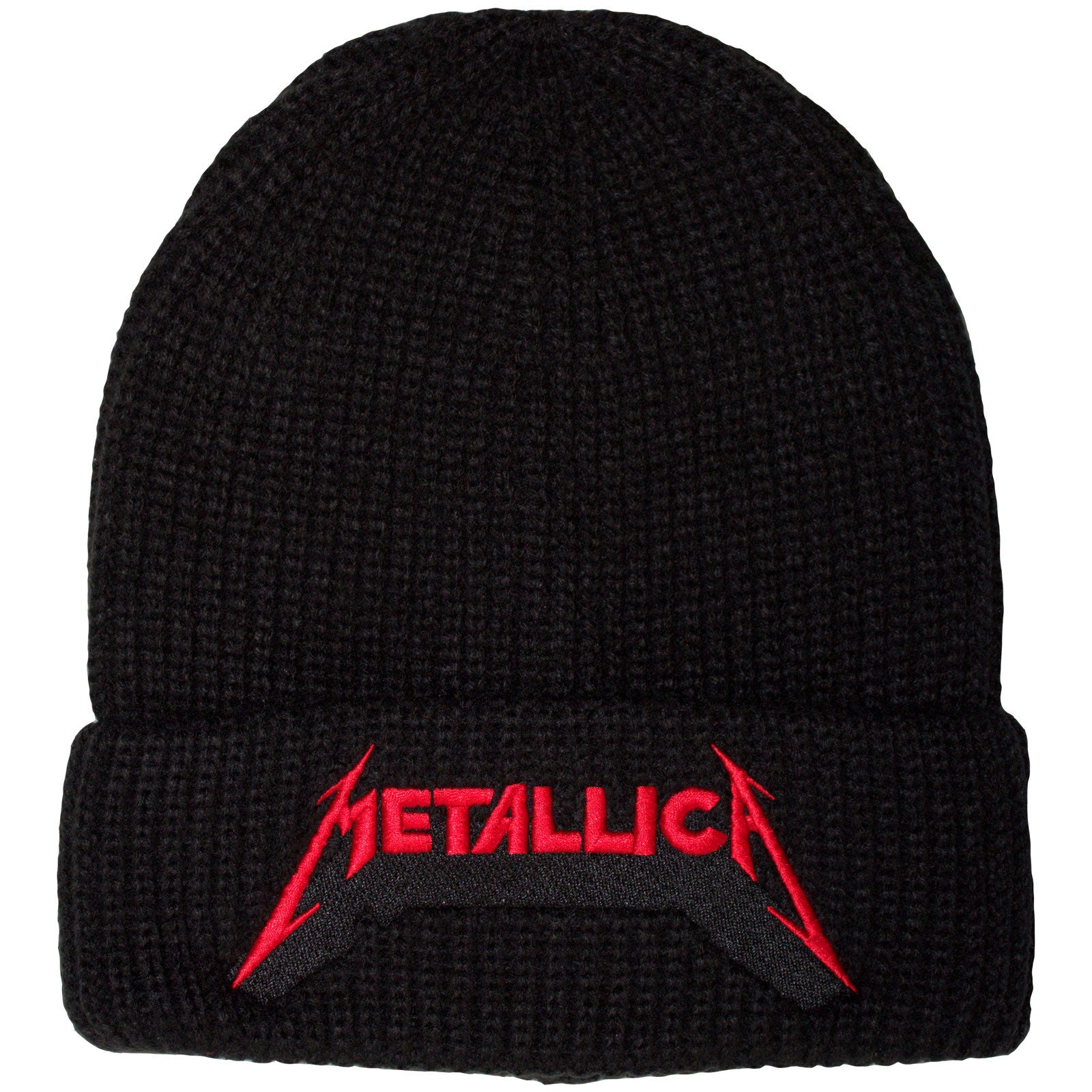 Metallica Unisex Beanie Hat: Red Logo Shadow (Black)