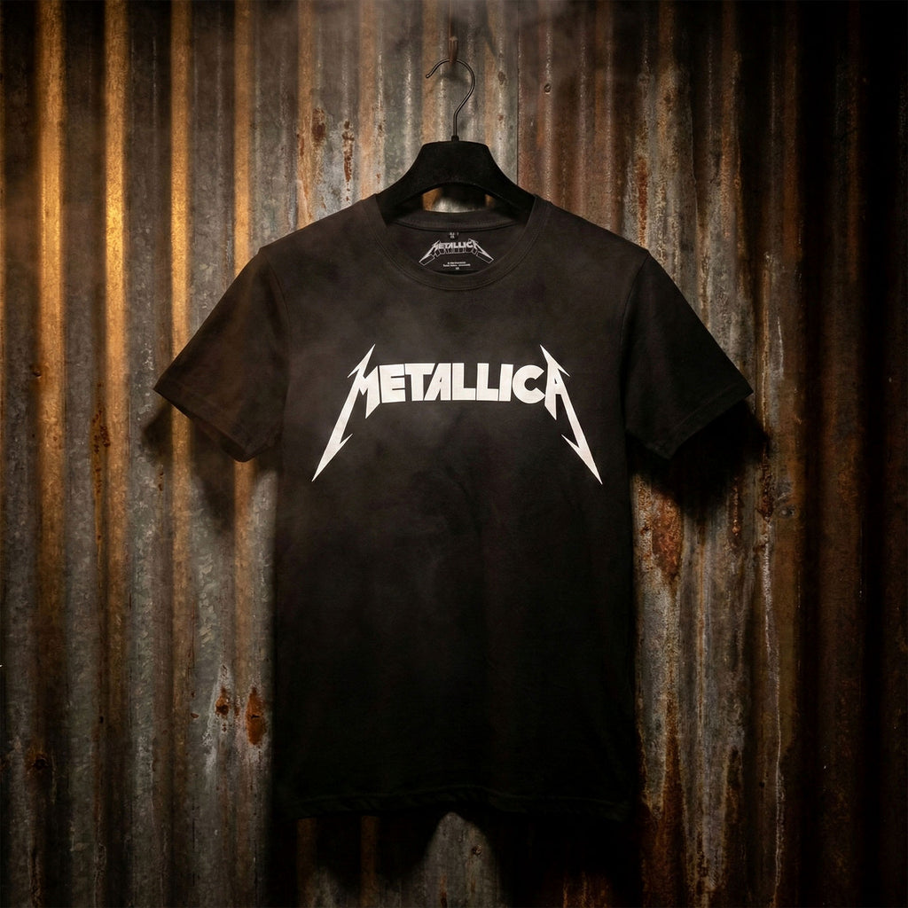 Metallica Unisex Premium Carbon T-Shirt: Logo (Black)