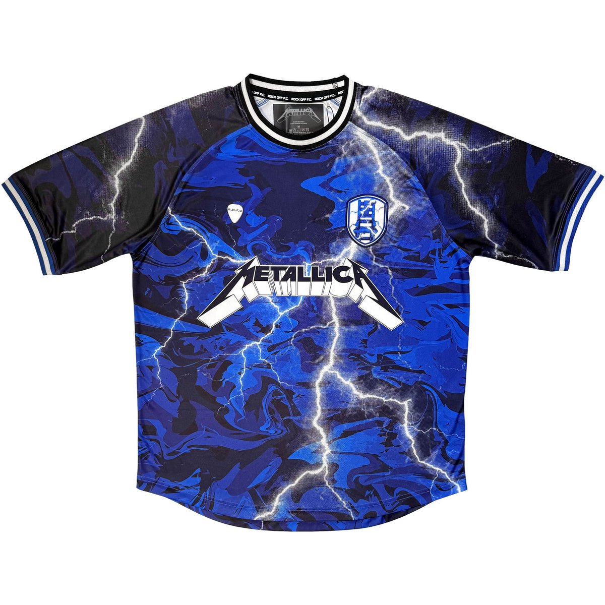 Metallica Unisex Sports Jersey: Ride The Lightning '84 (Navy Blue) (All Over Print)