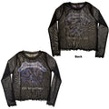Metallica Ladies Long Sleeve Mesh Crop Top: Ride The Lightning (Black) (Back Print)