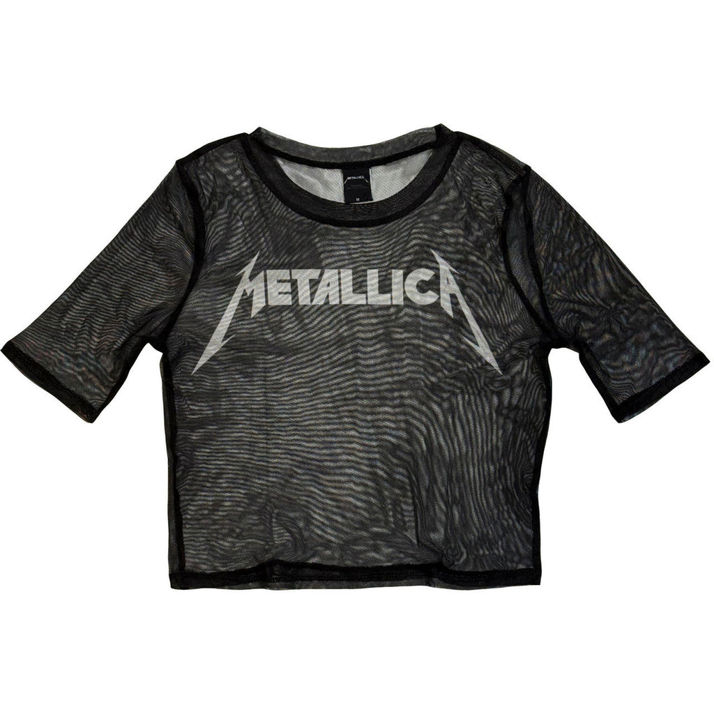 Metallica: Logo Ladies Mesh Crop Top (Black)