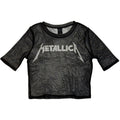 Metallica Ladies Mesh Crop Top: Logo (Black)