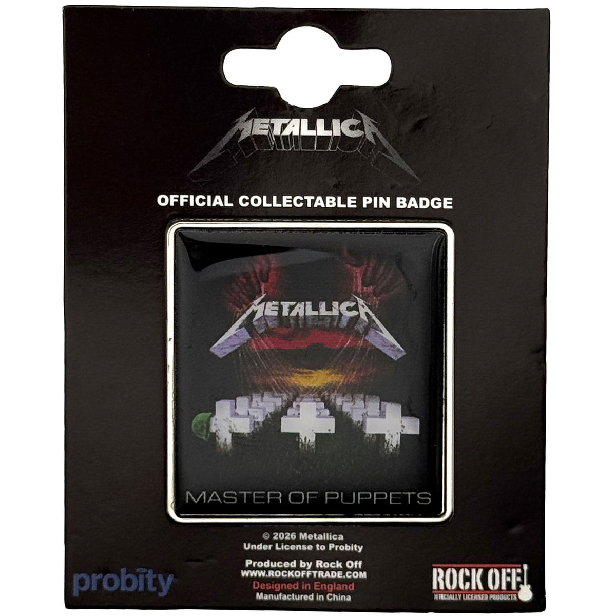 Metallica Pin Badge: Master Of Puppets