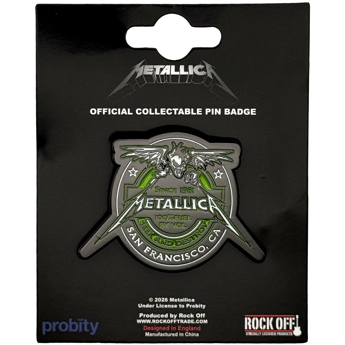 Metallica Pin Badge: Fuel