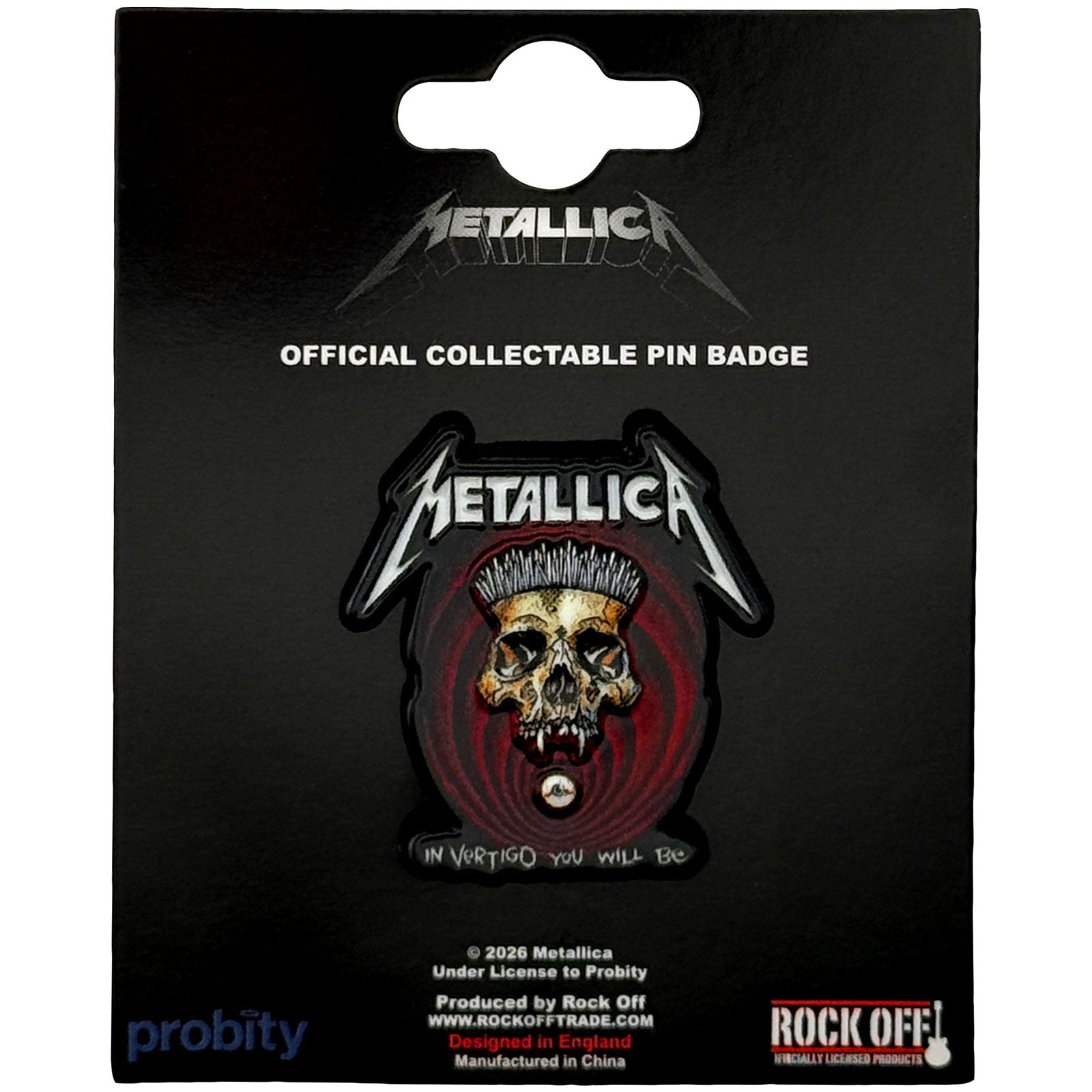Metallica Pin Badge: In Vertigo Detail
