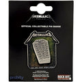 Metallica Pin Badge: Never Die Tombstone