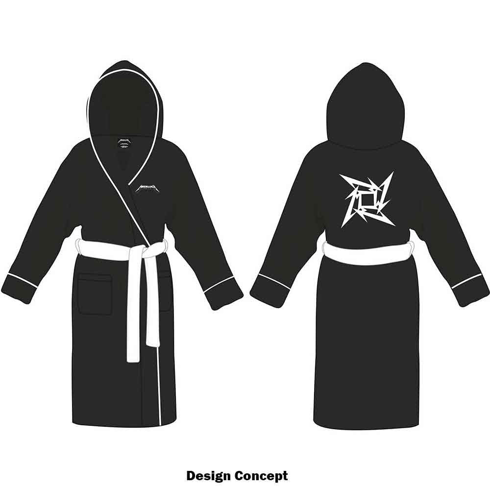Metallica Unisex Bathrobe: Load/Reload Star (Black & White) (Back Print)
