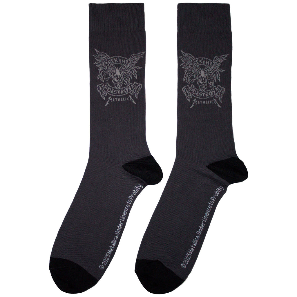 Metallica Unisex Ankle Socks: Seek & Destroy (Charcoal Grey) (UK Size 6 - 11)