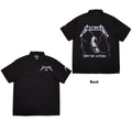 Metallica Unisex Casual Shirt: Ride The Lightning (Black) (Back & Sleeve Print)