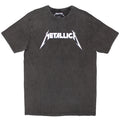 Metallica Unisex Stone Wash T-Shirt: Logo (Charcoal Grey)