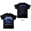 Metallica Unisex T-Shirt: Ride The Lightning Tracks (Black) (Back Print)