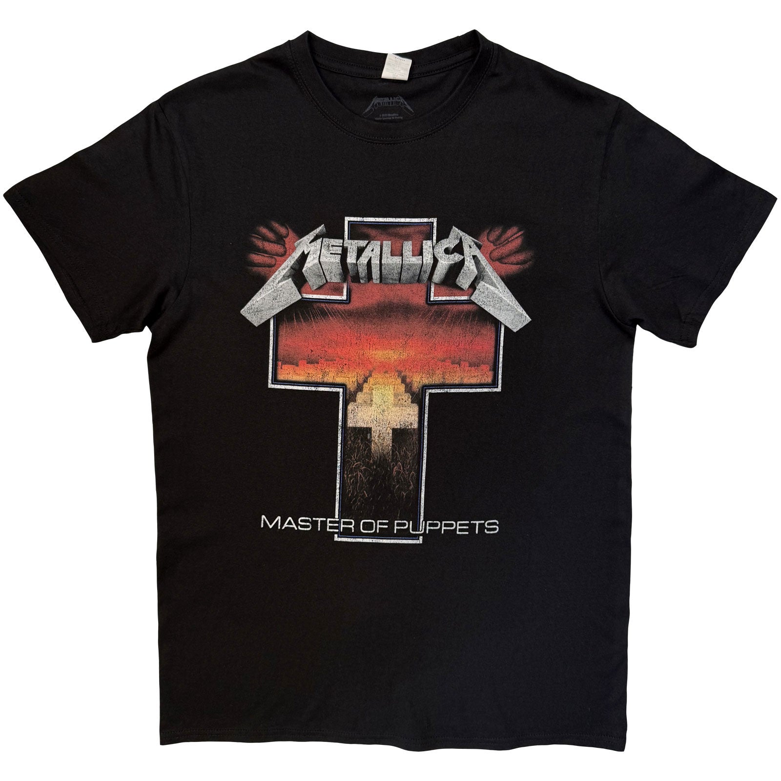 Metallica Unisex T-Shirt: Master of Puppets Cross (Black)