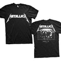 Metallica Unisex T-Shirt: Master of Puppets Photo (Black) (Back Print)