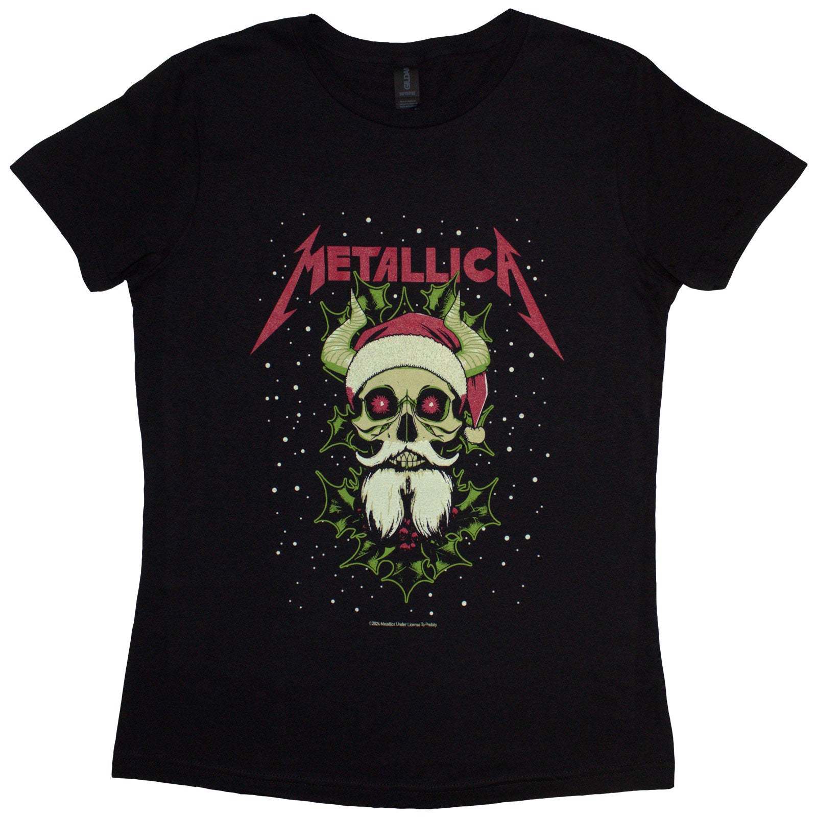 Metallica Ladies T-Shirt: Santa Horns (Black)