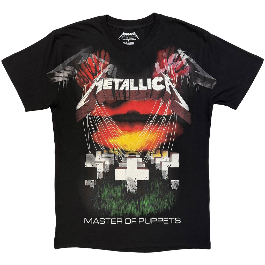 Metallica Unisex T-Shirt: Master Of Puppets Jumbo (Black) (Back Print)