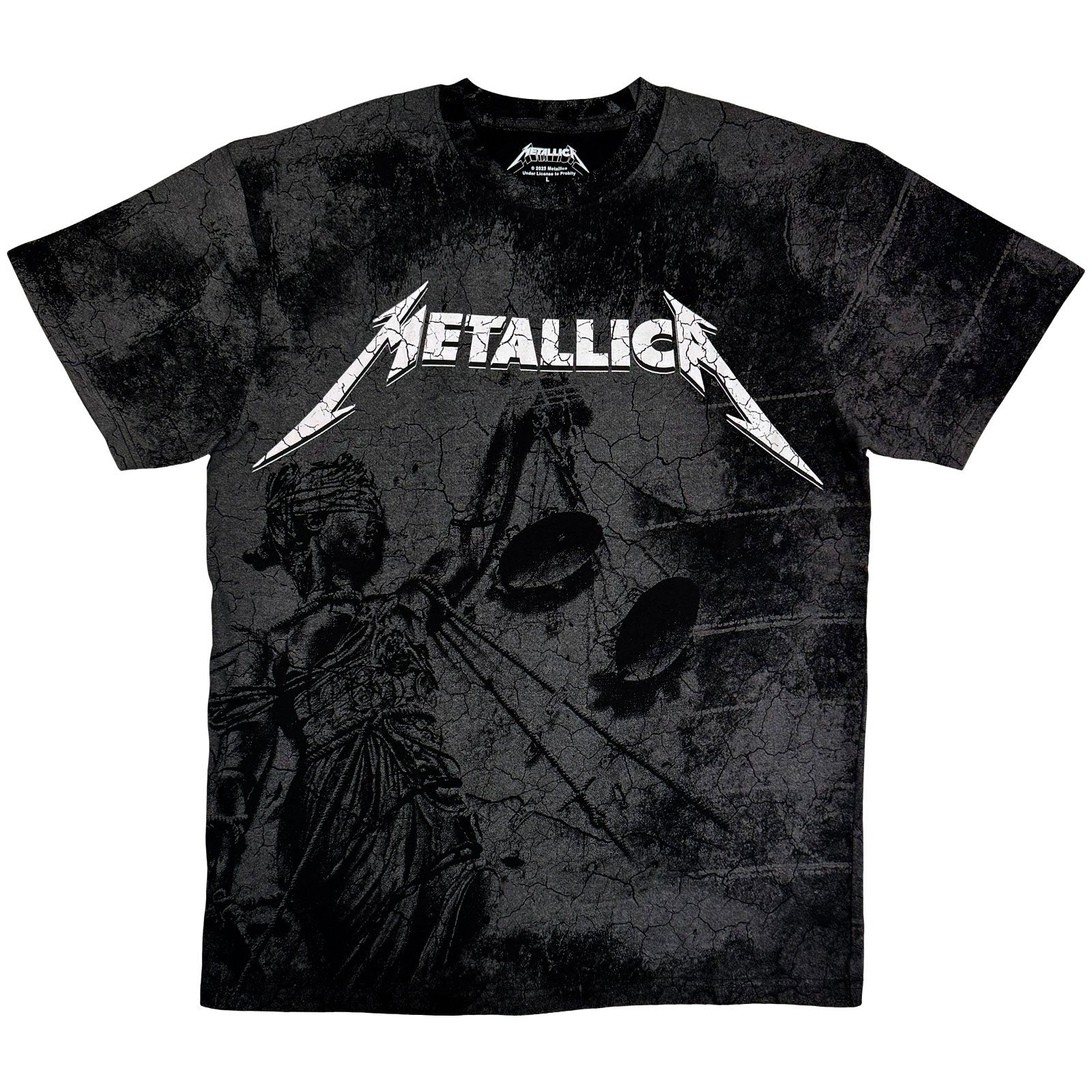 Metallica Unisex T-Shirt: Justice (Black) (Wash Collection) (Back Print)
