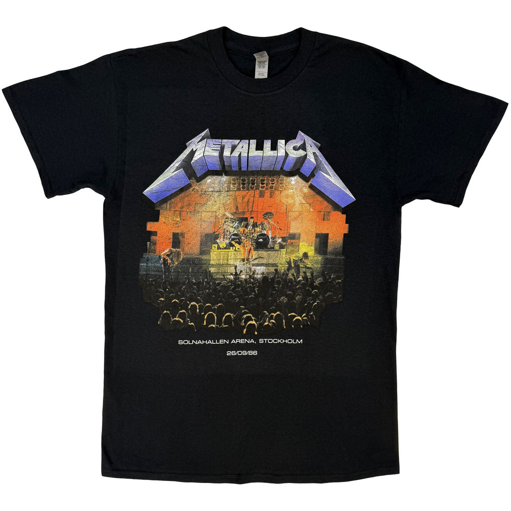 Metallica Unisex T-Shirt: Stockholm '86. (Black) (Back Print)