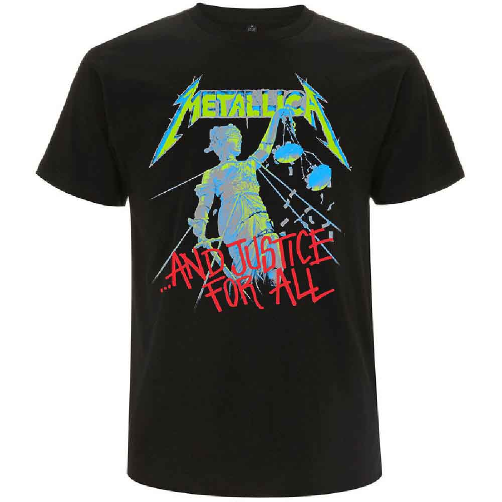 Metallica Unisex T-Shirt: And Justice For All (Original) (Black) (Back Print)