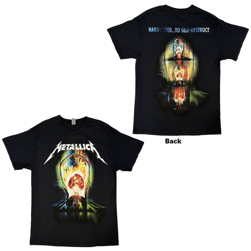 Metallica Unisex T-Shirt: Exploded (Black) (Back Print)