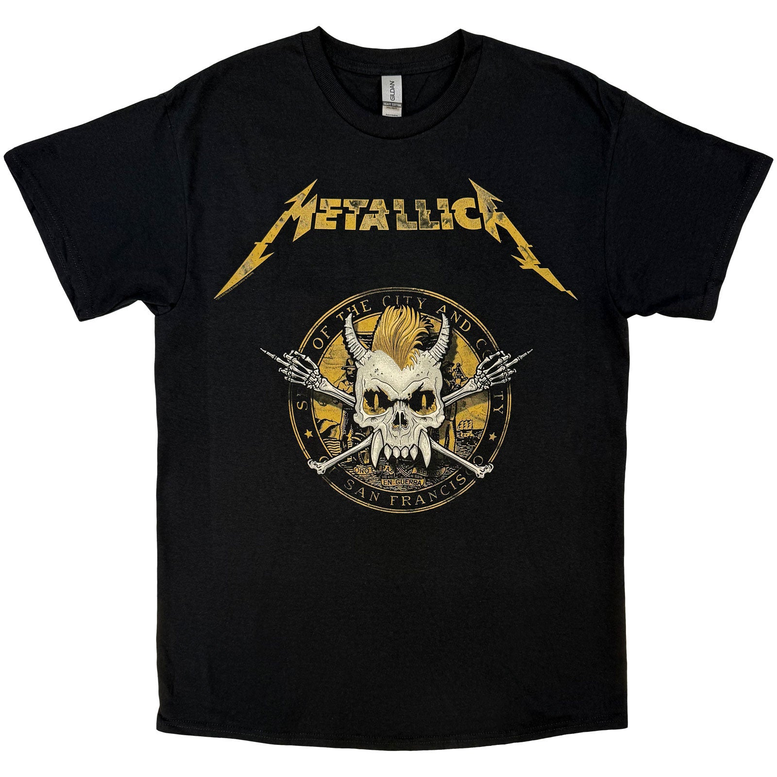 Metallica Unisex T-Shirt: Scary Guy Seal (Black)