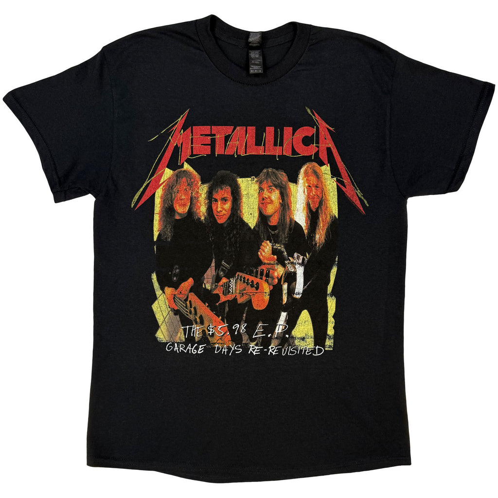 Metallica Unisex T-Shirt: Garage Photo Yellow (Black) (Back Print)