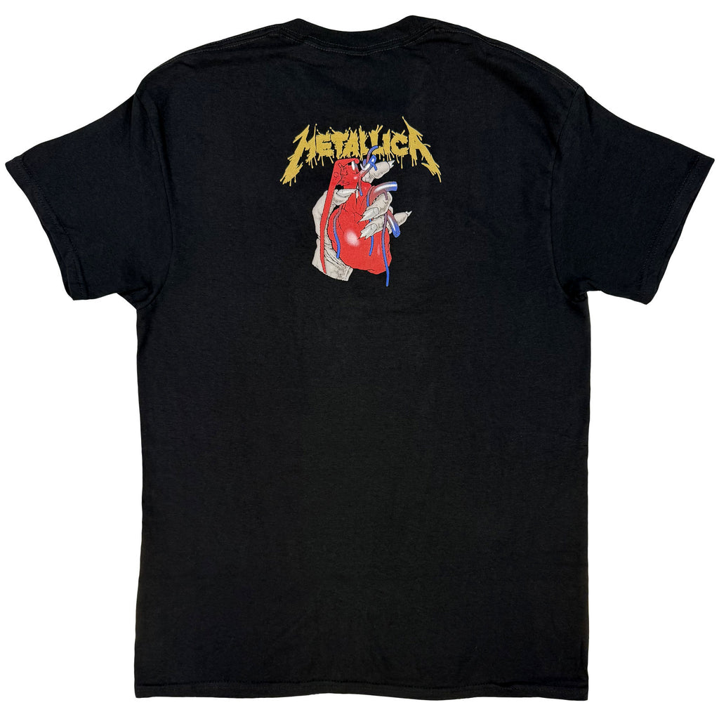 Metallica Unisex T-Shirt: Heart Explosive (Black) (Back Print)