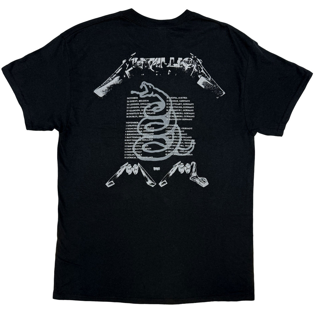 Metallica Unisex T-Shirt: 4 Faces (Black) (Back Print)
