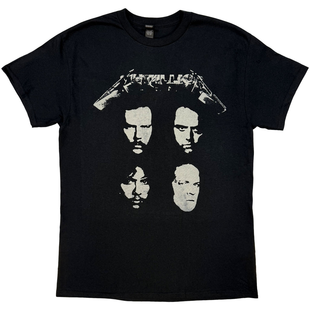 Metallica Unisex T-Shirt: 4 Faces (Black) (Back Print)