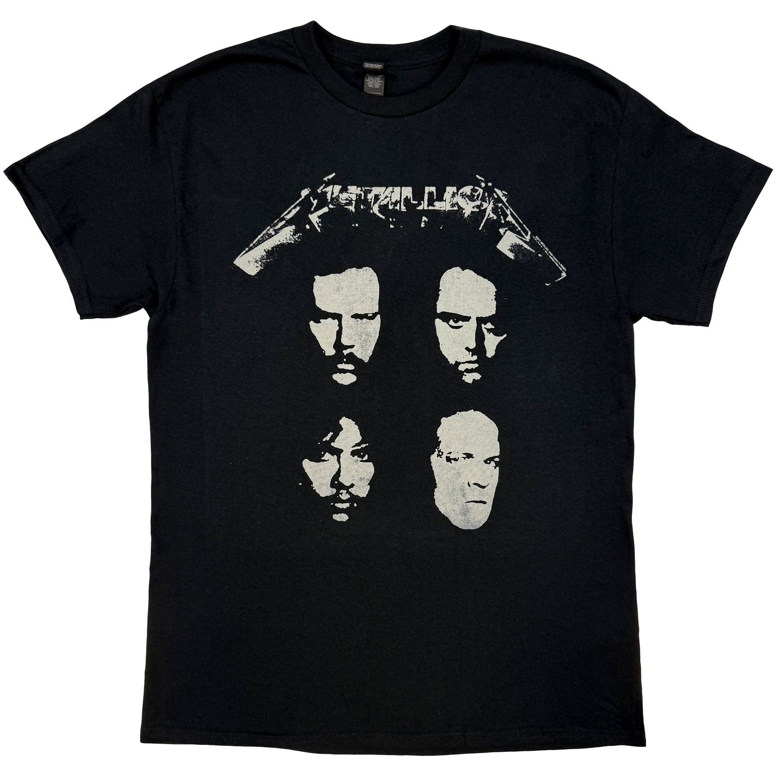 Metallica Unisex T-Shirt: 4 Faces (Black) (Back Print)