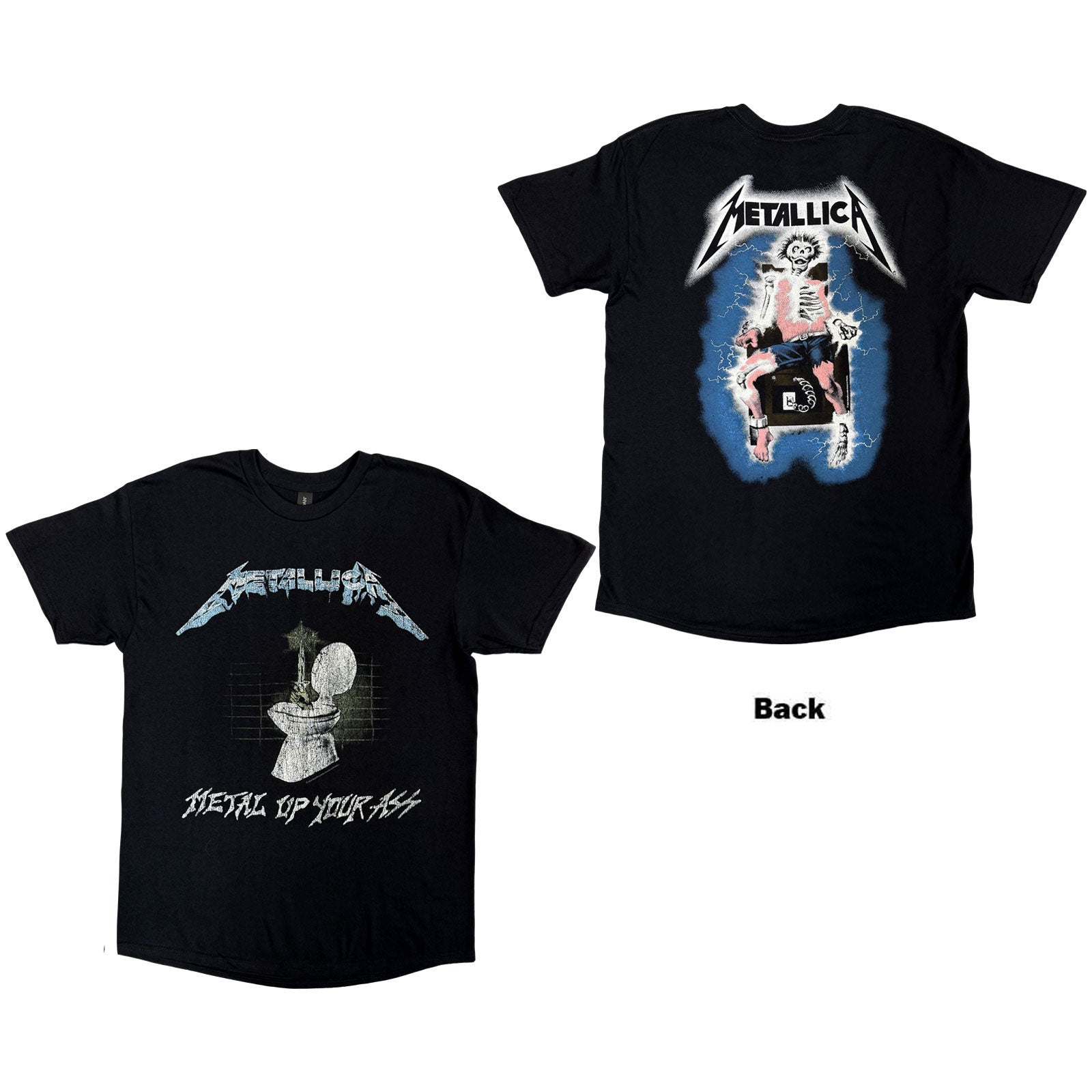 Metallica Unisex T-Shirt: Metal Up Your Ass (Black) (Back Print)