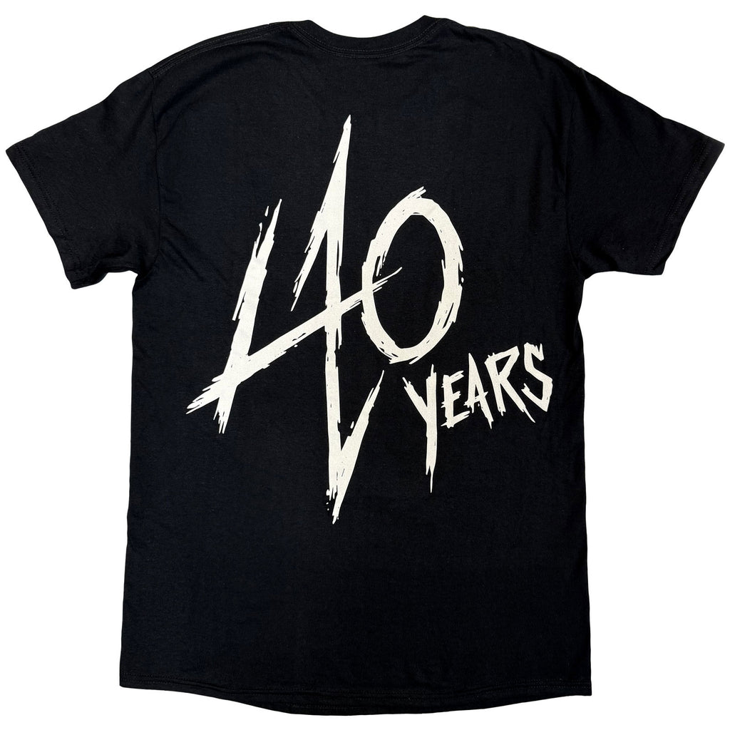 Metallica Unisex T-Shirt: 40th Anniversary Songs Logo (Black) (Back Print)