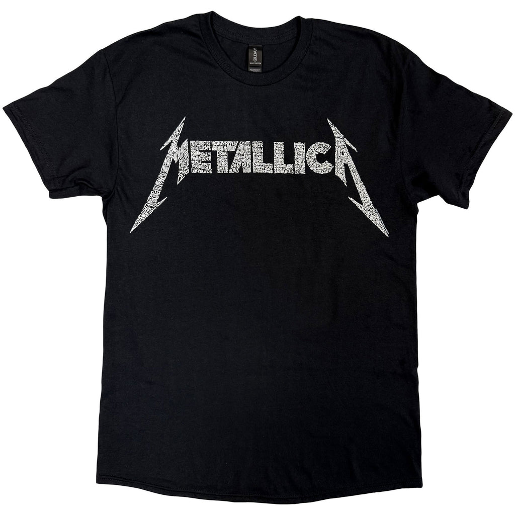 Metallica Unisex T-Shirt: 40th Anniversary Songs Logo (Black) (Back Print)