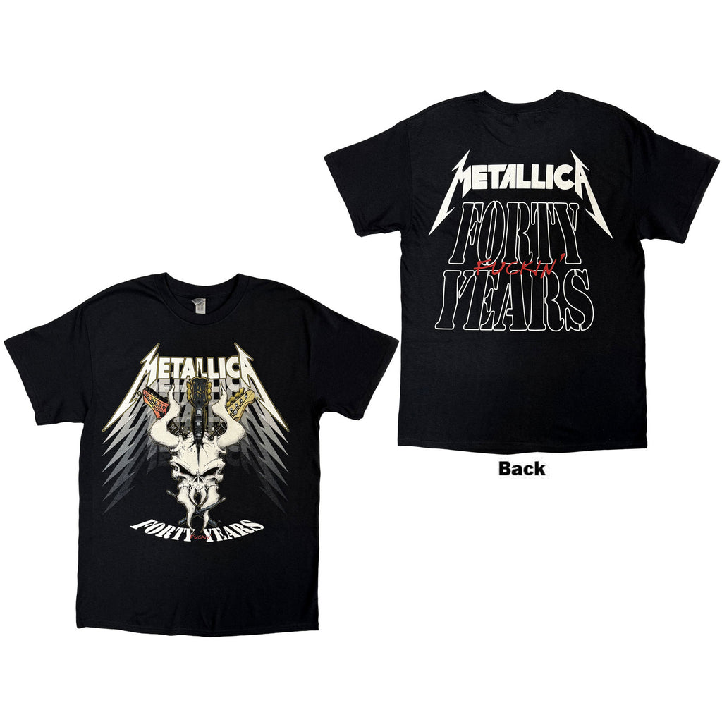 Metallica Unisex T-Shirt: 40th Anniversary Forty Years (Black) (Back Print)