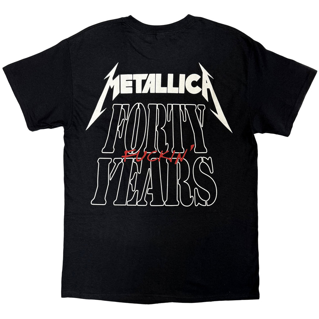 Metallica Unisex T-Shirt: 40th Anniversary Forty Years (Black) (Back Print)