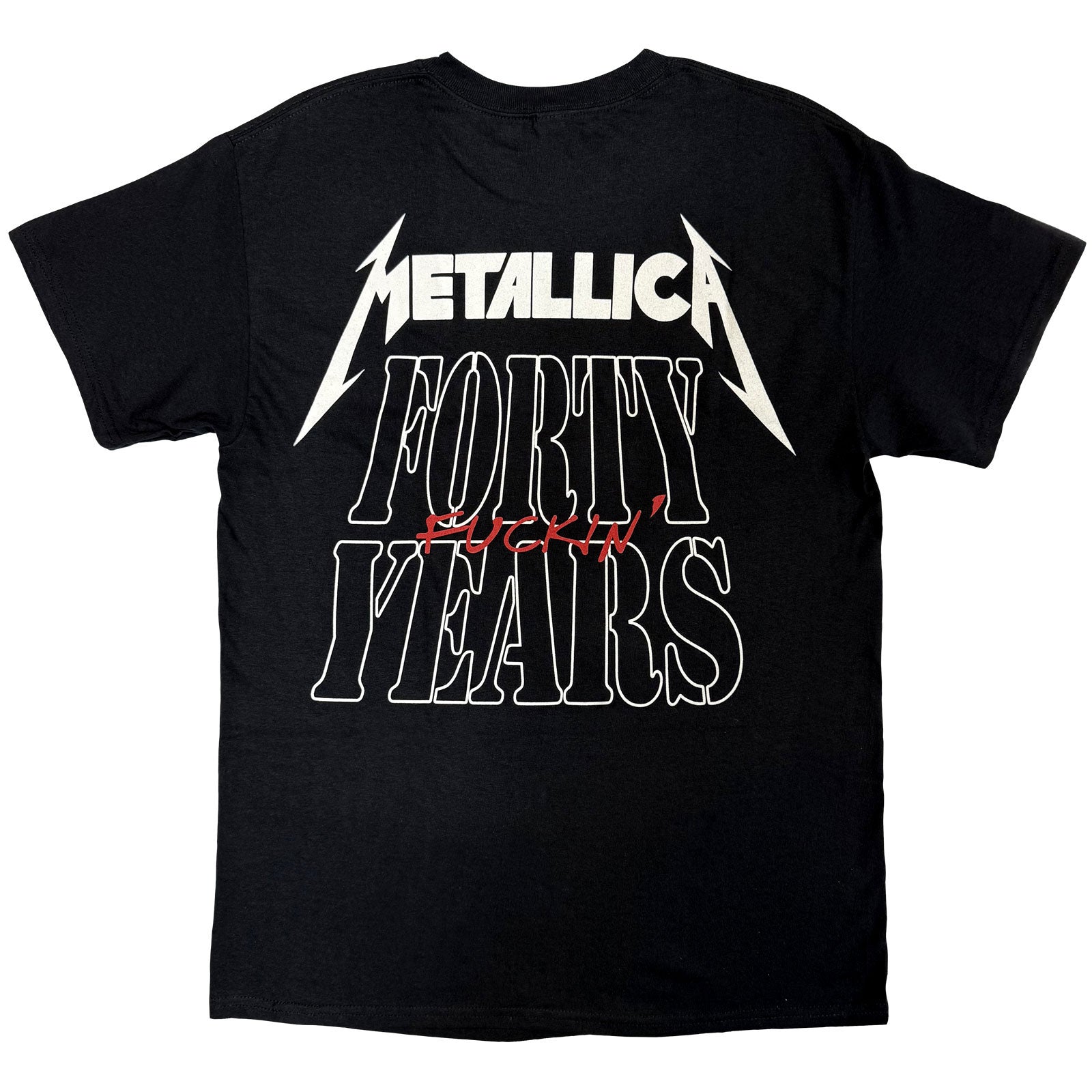 Metallica Unisex T-Shirt: 40th Anniversary Forty Years (Black) (Back Print)