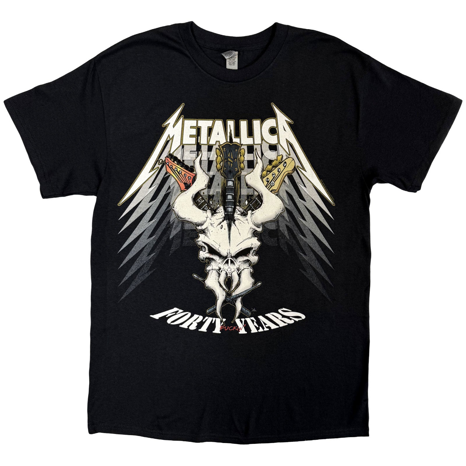 Metallica Unisex T-Shirt: 40th Anniversary Forty Years (Black) (Back Print)