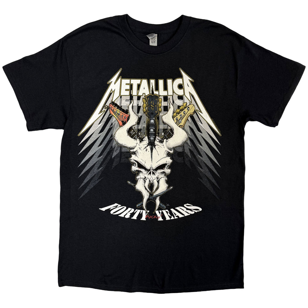 Metallica Unisex T-Shirt: 40th Anniversary Forty Years (Black) (Back Print)