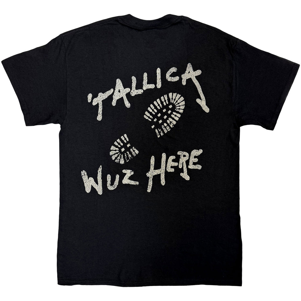 Metallica Unisex T-Shirt: Wuz Here (Black) (Back Print)