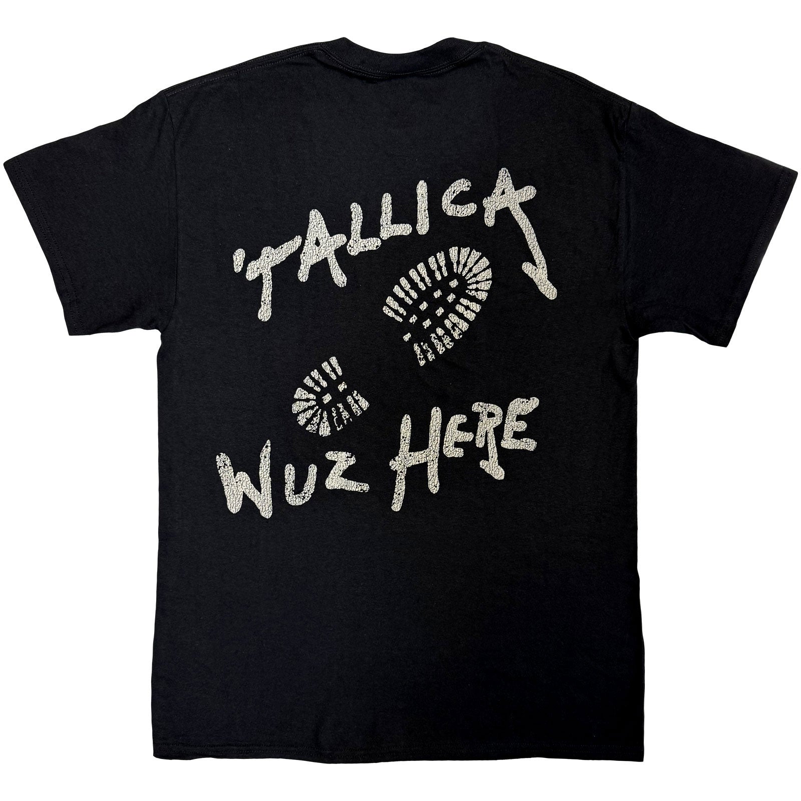 Metallica Unisex T-Shirt: Wuz Here (Black) (Back Print)