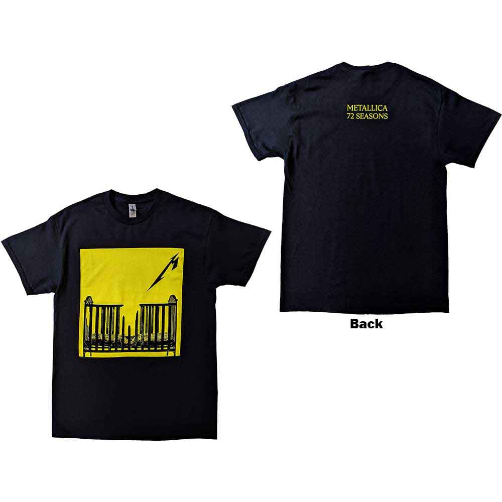 Metallica Unisex T-Shirt: 72 Seasons Burnt Crib (Black) (Back Print)