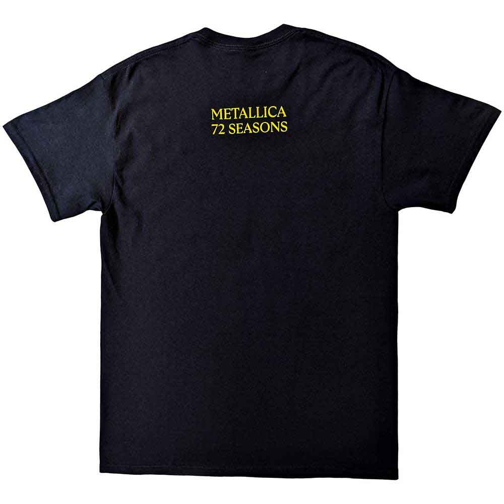 Metallica Unisex T-Shirt: 72 Seasons Burnt Robot (Black) (Back Print)