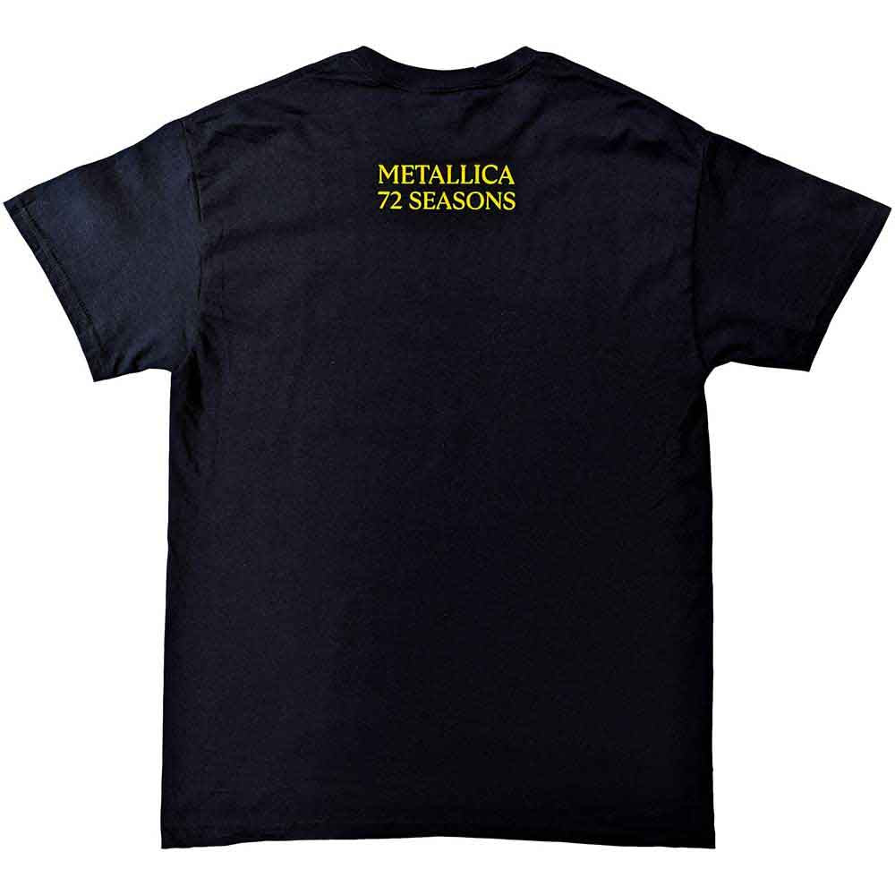 Metallica Unisex T-Shirt: 72 Seasons Burnt Vinyl (Black) (Back Print)
