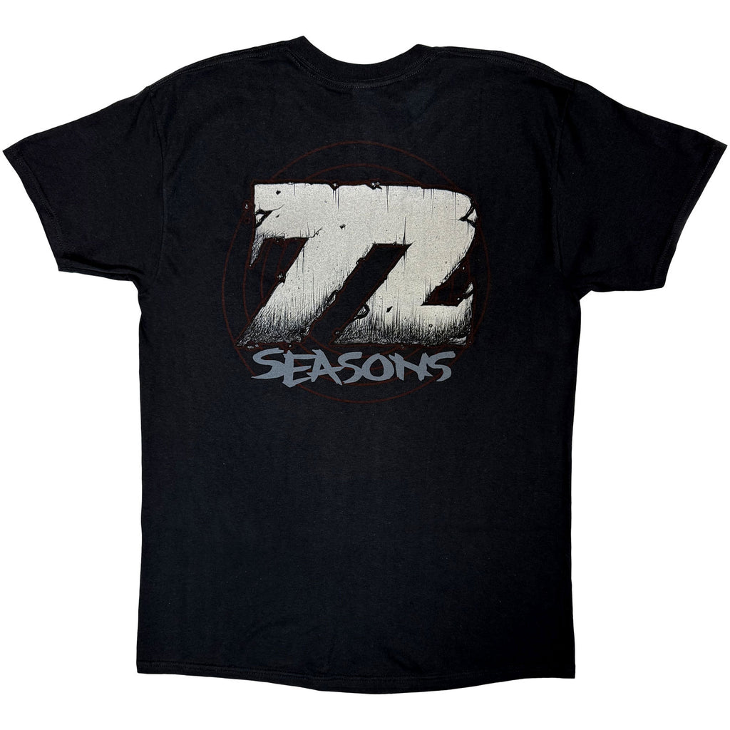 Metallica Unisex T-Shirt: Skull Screaming Red 72 Seasons (Black) (Back Print)