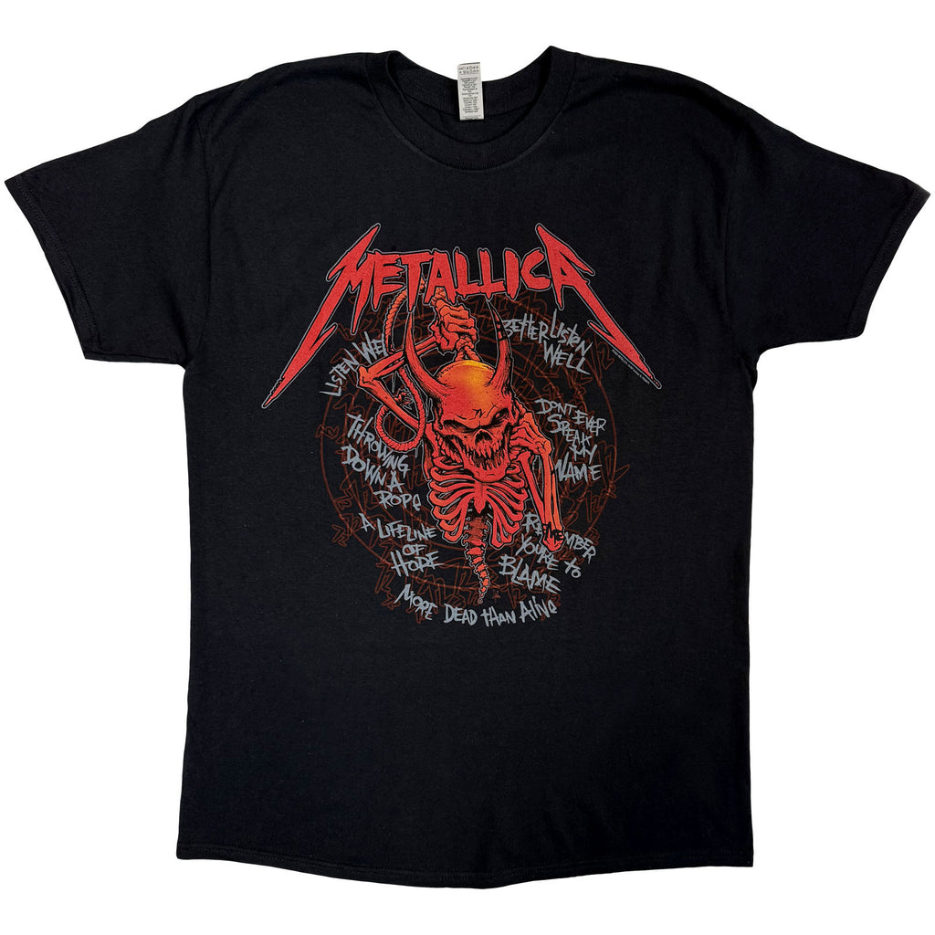 Metallica Unisex T-Shirt: Skull Screaming Red 72 Seasons (Black) (Back Print)