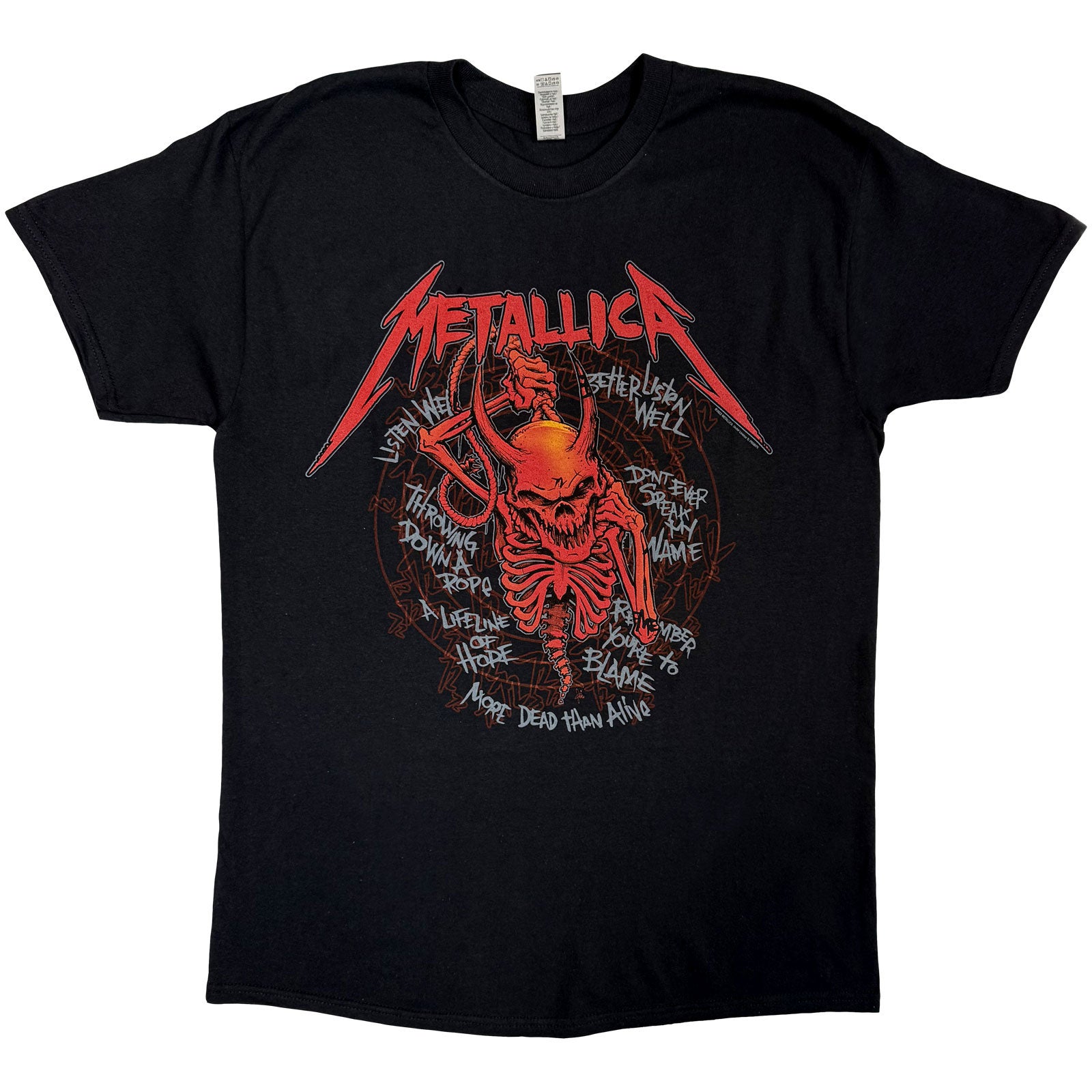 Metallica Unisex T-Shirt: Skull Screaming Red 72 Seasons (Black) (Back Print)